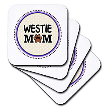 【中古】【輸入品・未使用】(set-of-4-Soft) - 3dRose cst_151835_1 Westie Dog Mom West Highland White Terrier Doggie Mama by Breed Doggy Lover Paw Print Owner Soft|ムジカ&フェリーチェ店