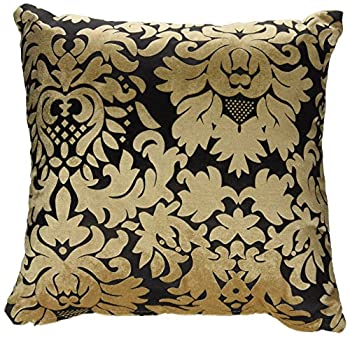 【中古】【輸入品・未使用】Cortesi Home DAMA 装飾ソフトベルベット正方形アクセントスローピロー インサート付き 16インチ x 16インチ ゴールド