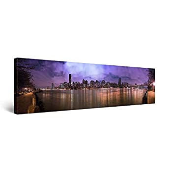 【中古】【輸入品・未使用】Startonight Canvas Wall Art Manhattan New York Water Reflection%ｶﾝﾏ% Cities Framed Wall Art 40x120 cm
