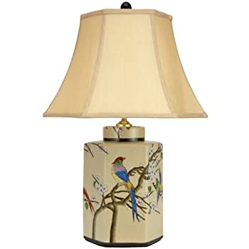 【中古】【輸入品・未使用】Oriental家具22?%ﾀﾞﾌﾞﾙｸｫｰﾃ%鳥と花磁器Jar Lamp｜ムジカ＆フェリーチェ店