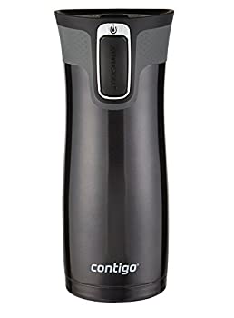 【中古】【インポート品・未当て嵌める】Contigo Autoseal West Loop Stainless Steel Travel Mug with Easy Clean Lid マグカップ 450ml 黒いこと [並行輸入品]