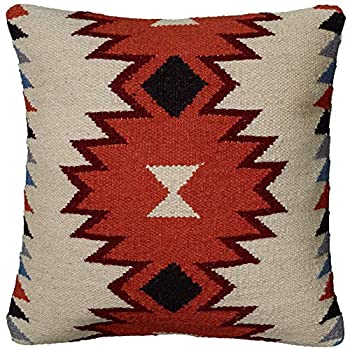 【中古】【輸入品・未使用】Rizzyホームt05821?Woven Southwestern Patten装飾枕、18?by 18インチ、オレンジ