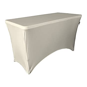 【中古】【輸入品・未使用】LA Linen スパンデックステーブルクロス 4フィート長方形テーブル用 48&times;30&times;30インチ ホワイト｜ムジカ＆フェリーチェ店
