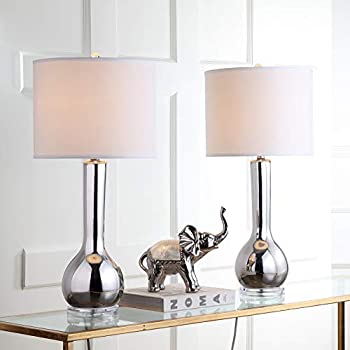 【中古】【輸入品・未使用】Safavieh Lighting Collection Mae Long Neck Silver Ceramic 30.5-inch Table Lamp (Set of 2) by Safavieh|ムジカ&フェリーチェ店