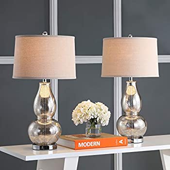 【中古】【インポート品・未当て嵌める】Safavieh Lighting Collection Mercurio アンティークしろがね色/唐きび赤銅色影法師 29in 臥し所 リビング御部屋 老人ホーム 執務室 学習机 ナ