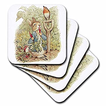 【中古】【輸入品・未使用】(set-of-8-Soft) - 3dRose cst_110164_2 Peter Rabbit in The Garden-Vintage Art-Soft Coasters%ｶﾝﾏ% Set of 8