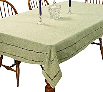 【中古】【輸入品・未使用】(バイオレット・リネン) Violet Linen テーブルクロス 横長/長方形 60%ﾀﾞﾌﾞﾙｸｫｰﾃ% x 84%ﾀﾞﾌﾞﾙｸｫｰﾃ% グリーン HEM STITCH MN-4｜ムジカ＆フェリーチェ店