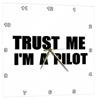 【中古】【インポート品・未当て嵌める】3dRose InspirationzStore Trust me 続きもの - Trust me Im a Pilot。 飛行士や米空軍の御役目機智。 面白おかしい御役目差し上げ物 - 壁時辰儀 (DPP_