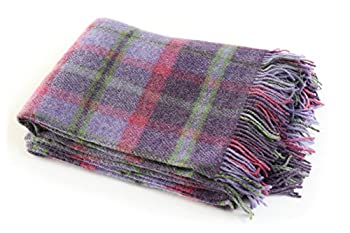 【中古】【輸入品・未使用】アイルランド製格子縞ウールブランケット 54x72インチ One Size パープル LW188