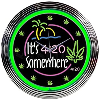 【中古】【輸入品・未使用】Neonetics It's 4:20 Somewhere Neon Clock by Neonetics [並行輸入品]
