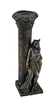 【中古】【輸入品・未使用】樹脂エジプト女神バステト像Leaning onピラーStatue 3?X 10.75?X 4.5インチブラウンモデル# wu76698?a4|ムジカ&フェリーチェ店