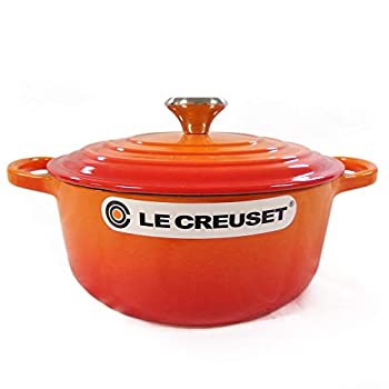 【中古】【輸入品・未使用】ル・クルーゼ/ルクルーゼ(Le Creuset) 両手鍋 ココットロンド 21177-20cm オレンジ 09 （つまみシルバー） [並行輸入品]｜ムジカ＆フェリーチェ店