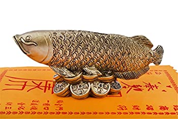【中古】【輸入品・未使用】(イスイ)YISHUI 風水置物 風水グッズ 金龍魚 アロワナ 財福の護符付き 樹脂製 金運アップ 開運 お守り feng shui D1014 [並行輸入品]｜ムジカ＆フェリーチェ店
