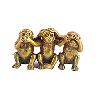 【中古】【輸入品・未使用】(イスイ)YISHUI 風水置物 住宅の置物 見ない 聞かない 言わない 猴 サル 銅製 金運アップ 開運 お守り feng shui M5025 [並行輸入品]