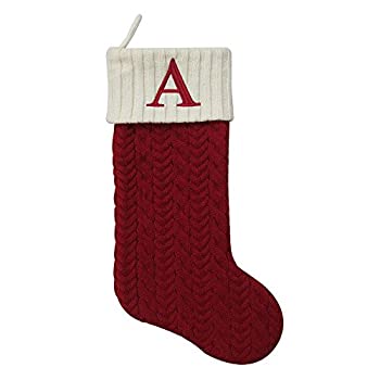 【中古】【輸入品・未使用】St.Nicholas 正方形 21インチ ケーブルニット モノグラム クリスマスソックス 各種イニシャル AX-AY-ABHI-107815｜ムジカ＆フェリーチェ店