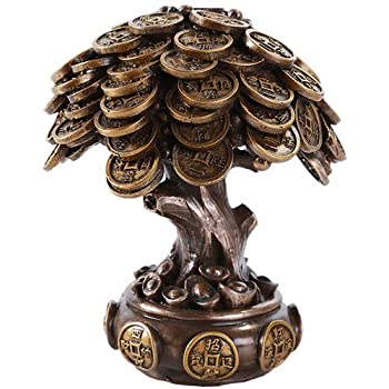 【中古】【輸入品・未使用】(Bronze) - Feng Shui Bronze Golden Money Coin Prosperity Tree Home Decoration Gift