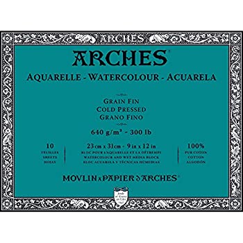 【中古】【輸入品・未使用】(23cm x 30cm) - Arches Water Colour Block%カンマ% 140kg / 640GSM%カンマ% Cold Pressed%カンマ% 23cm x 30cm