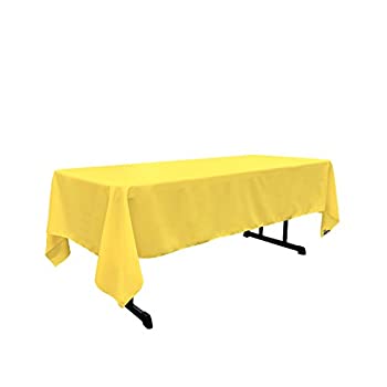 【中古】【インポート品・未当て嵌める】天使の都市 Linen TCpop60x108-YellowLghtP99 Polyester Poplin Rectangular Tablecloth\u0026#44; Light Yellow - 60 x 108 インチ.