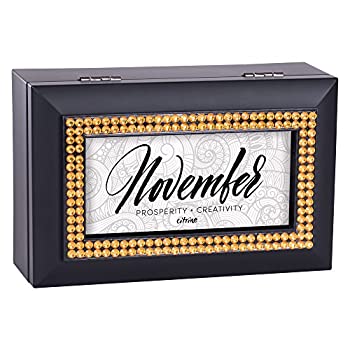 【中古】【輸入品・未使用】ブラック仕上げ誕生石小柄音楽ボックス 6 x 4 ブラック PB239B