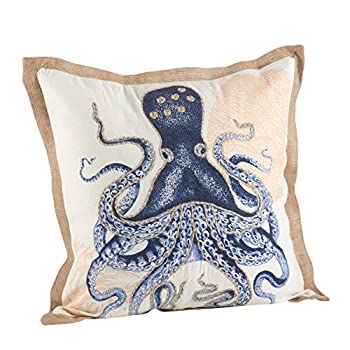 【中古】【インポート品・未当て嵌める】SARO生活スタイル5435。nb20s Nautical Octopus Print Down Filled座布団、ネイビーブルー、20?%ﾀﾞﾌﾞﾙｸｫｰﾃ%