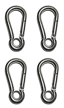 【中古】【輸入品・未使用】4ピースステンレススチール316スプリングフックwith Eyeletカラビナ10?mm (3?/8インチ) Marine Grade｜ムジカ＆フェリーチェ店
