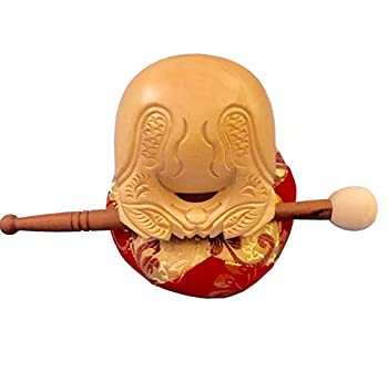 【中古】【インポート品・未当て嵌める】鈴木大工仕事所 ６寸木魚 木材 楠製（並彫）布団・バイ付き添い人 ３点仕掛ける [並行輸入品]