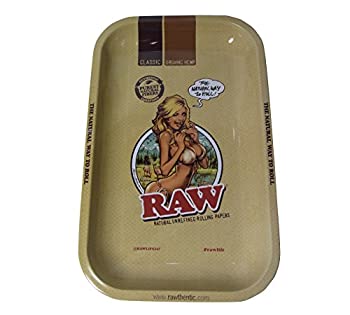 【中古】【インポート品・未当て嵌める】RAW ファースト 旋回お盆 RAW Girlひな型 スモール大きさ Rolling Tray Metal Small 紙巻きタバコお盆 [並行輸入品]