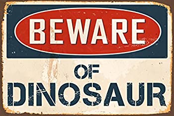 【中古】【輸入品・未使用】Beware Of Dinosaur 8%ダブルクォーテ% x 12%ダブルクォーテ% Vintage Aluminium Retro Metal Sign VS467|ムジカ&フェリーチェ店
