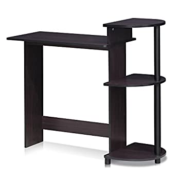 【中古】【輸入品・未使用】Furinno 11181DWN コンパクトコンピュータデスク、ラウンドサイドシェルフ、ダークウォールナット 141［並行輸入］｜ムジカ＆フェリーチェ店