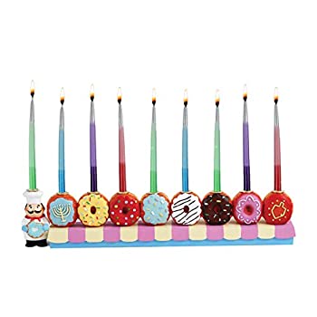 【中古】【輸入品・未使用】Zion Judaica ポリレジン ドーナツ メノラ｜ムジカ＆フェリーチェ店