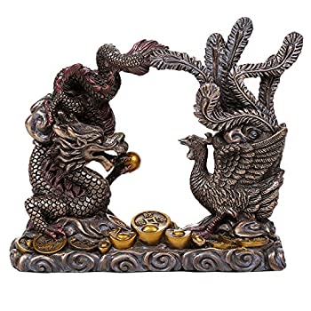 【中古】【インポート品・未当て嵌める】Feng Shui Dragon and Phoenix天体Perfect Couple吉祥（Marital Bliss Figurine