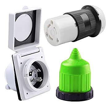 【中古】【輸入品・未使用】LeisureCords 30 AMP RV トレーラー マリン電源コード 電源インレット - メスツイストロックコネクタ - 耐候ブーツキット