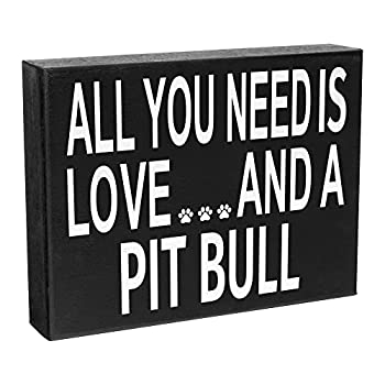 【中古】【インポート品・未当て嵌める】jennygems All You Need Is Love and A Pit Bull (窪溜まりブル)???Stand Up木製ボックス席顕われ???American Pit Bull Terrier老人ホームDecor???Pittデ