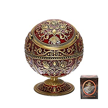 【中古】【輸入品・未使用】(Bronze With Lucky Elephant) - LAUYOO Vintage Ashtray with Lid for Cigarettes Metal Portable Ashtray for Outdoors Indoors Hand Stamped