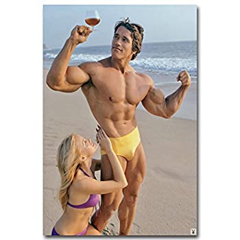 【中古】【輸入品・未使用】アーノルド・シュワルツェネッガーボデーアートキャンバスポスタープリント 24x36inch [並行輸入品]｜ムジカ＆フェリーチェ店