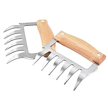 【中古】【インポート品・未当て嵌める】ステンレス鋼 羶肉民俗音楽 肉をつかむ 押さえる 丸焼き BBQ 2個書き割り 黒 勝手もと用 InBlossoms