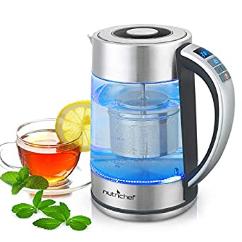 【中古】【インポート品・未当て嵌める】Digital Hot Water Glass Kettle - 1.7L Portable Easy Pour Teapot Boiler - Electric Coffee Brewer Tea Heater Stainless Steel Inner Pot%ｶﾝ