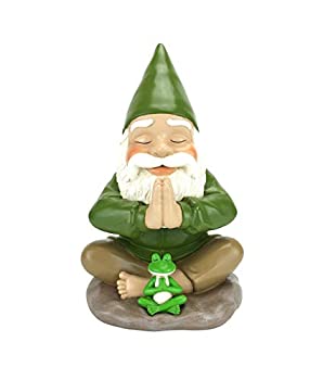 【中古】【インポート品・未当て嵌める】瑜伽をする小わっぱZen（小びと、地びたのお化け）とカエルーあなたのお化けの庭に癒しと伸び伸びするを！GlitZGlamの高さ23.495糎のミニチュアガーデンフィ