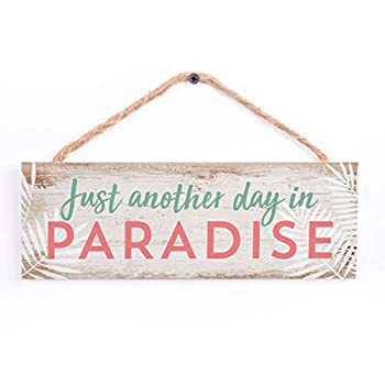 【中古】【輸入品・未使用】P. Graham Dunn Day in Paradise Beach Coral 10 x 4 パインウッド 吊り下げ飾り ストリングサイン|ムジカ&フェリーチェ店