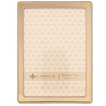 【中古】【輸入品・未使用】Lawrence Frames 5x7 ゴールドメタル クラシックビーズ写真 ゴールド
