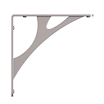 【中古】【インポート品・未当て嵌める】Shelf-Made Manhattan Steel 7.75in 奥ぶかさ1in。 幅7.750in H 繻子Ｎｉ 50英国ポンド かざり付ける棚鉤括弧。