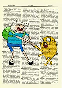 【中古】【輸入品・未使用】アドベンチャータイム辞典アートプリントピクチャーポスターピクチャーフィンジェイク犬の漫画 A4 [並行輸入品]