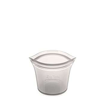 【中古】【輸入品・未使用】Zip Top シリコン製 保存容器 日本正規品 カップ S 266ml レンジ 食洗器対応 グレー ジップ トップ