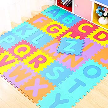 【中古】【輸入品・未使用】パズルマット カラー アルファベット ロシア語 数字 EVA フロアマット ジョイントマット 床暖房対応 子供 おもちゃ クリスマス プレセント 遊び