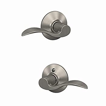 【中古】【輸入品・未使用】Schlage F10 V ACC 619 アクセントドアレバー ホール&クローゼット 通路ロック 1個パック サテンニッケル