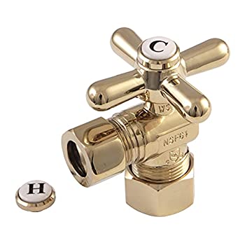 【中古】【輸入品・未使用】(5.4cm%カンマ% Polished Brass) - Kingston Brass CC54402X 5/8%ダブルクォーテ% O.D. Compression%カンマ% 1/2%ダブルクォーテ% O.D. Compression Angle Shut-o|ムジカ&フェリーチェ店