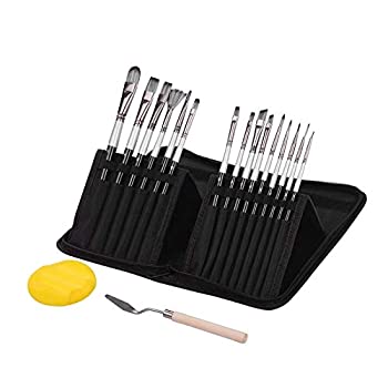 【中古】【輸入品・未使用】ペイントブラシセット 15ピース/セットアーティストペイントブラシのペイントスクレーパースポンジボールの水彩画アクリル 画材筆 (色 : Black%カ