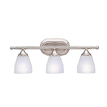 【中古】【輸入品・未使用】Kichler Lighting 5448NI Ansonia 3-Light Bath Fixture%ｶﾝﾏ% Brushed Nickel with Satin-Etched Glass by Kichler Lighting [並行輸入品]
