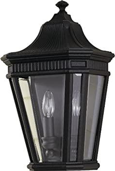 【中古】【インポート品・未当てはめる】Feiss OL5403BK Cotswold Lane アウトドア照明装置 壁隠しキャンドルスティック 黒いこと 2ともし火 (幅10in x 高さ16in) 120ワット