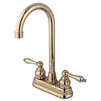 【中古】【輸入品・未使用】Kingston Brass KB492AL Two Handle 4 in. Centerset High-Arch Bar Faucet [並行輸入品]